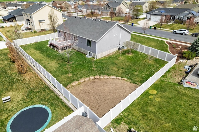 aerial view with a residential view