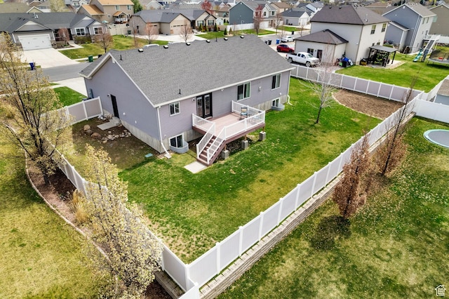 drone / aerial view with a residential view