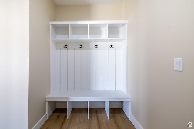 2899 E Lake Dr, Eagle Mountain, UT 84005 - mudroom with baseboards and wood finished floors