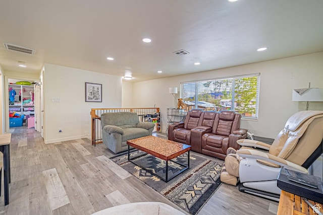 524 Westwood Ave, Moab, UT 84532 - living room with visible vents, recessed lighting, and light wood-style floors