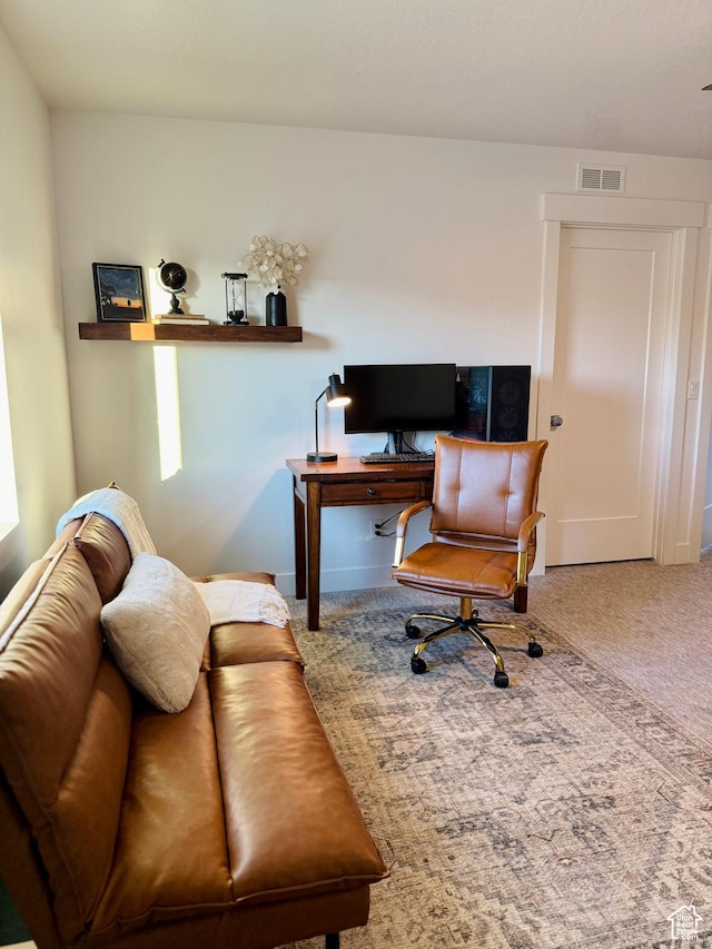 view of carpeted office