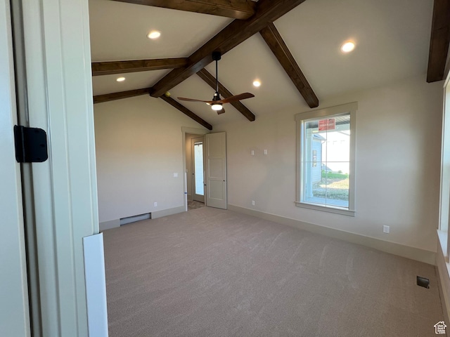 177 E 475 S, Mantua, UT 84324 - unfurnished room featuring light carpet, baseboards, recessed lighting, and a ceiling fan