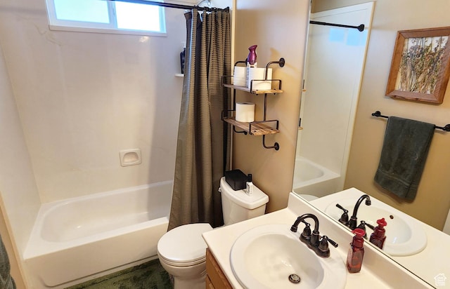 6723 W Hunter Farm Cir S, West Valley City, UT 84128 - full bathroom featuring toilet, shower / bath combo with shower curtain, and vanity