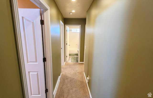 6723 W Hunter Farm Cir S, West Valley City, UT 84128 - hallway with carpet flooring, baseboards, and recessed lighting