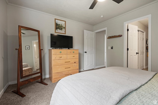 1308 Gilman Dr, Layton, UT 84040 - carpeted bedroom with a ceiling fan, baseboards, and crown molding