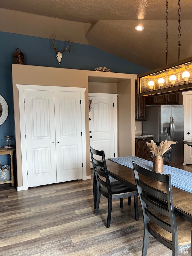 247 N 300 E, Fairview, UT 84629 - dining room with lofted ceiling, wood finished floors, and recessed lighting