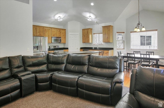 10716 N Hayes Cir, Cedar Hills, UT 84062 - living area with lofted ceiling