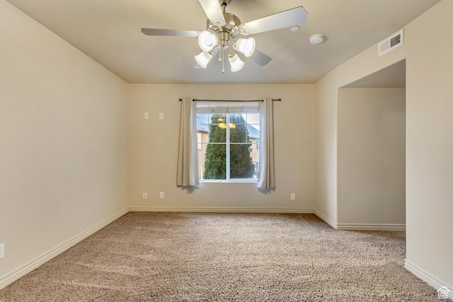 289 S 1000 W Unit 201, Pleasant Grove, UT 84062 - carpeted empty room with baseboards, visible vents, and ceiling fan