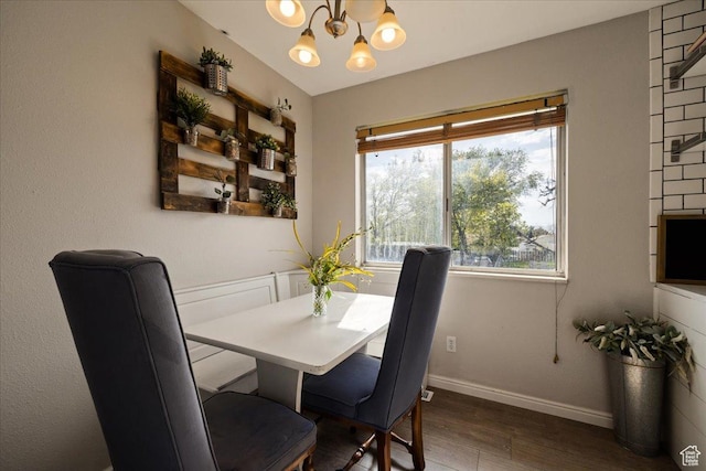 781 N 950 W, Orem, UT 84057 - dining space with baseboards, wood finished floors, and a notable chandelier