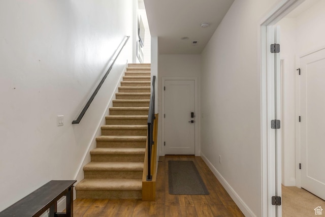 1052 W Cattail Ct Unit E1, Kamas, UT 84036 - stairs with baseboards and wood finished floors