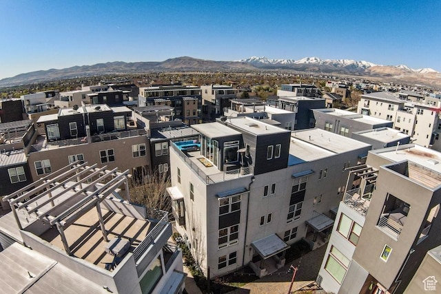 drone / aerial view with a mountain view