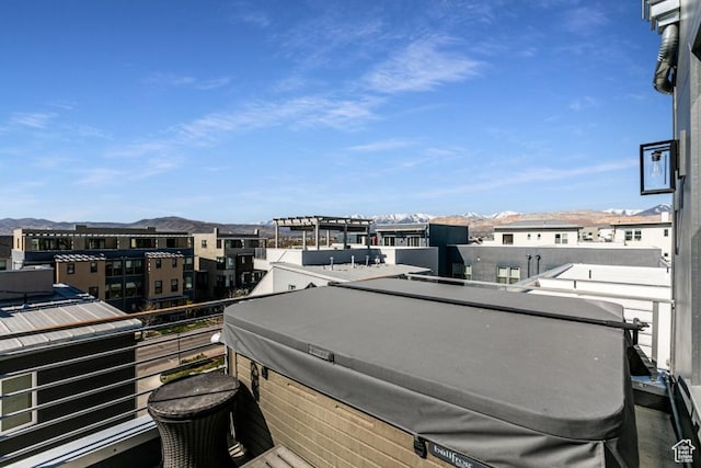 deck featuring a mountain view