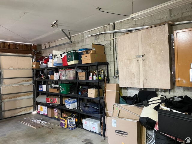 storage featuring a garage
