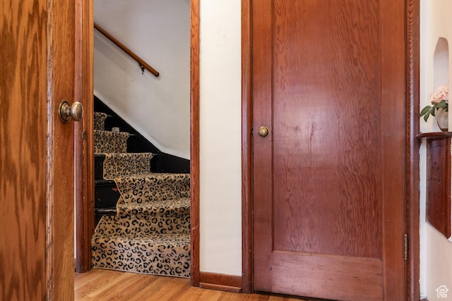 79 E Hillside Ave, Salt Lake City, UT 84103 - stairs with lofted ceiling and wood finished floors