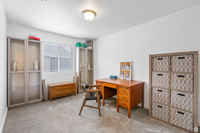 view of carpeted office space