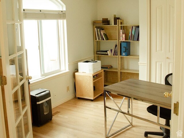 1849 E Gracey Ln S, Sandy, UT 84092 - home office with baseboards and light wood-style flooring