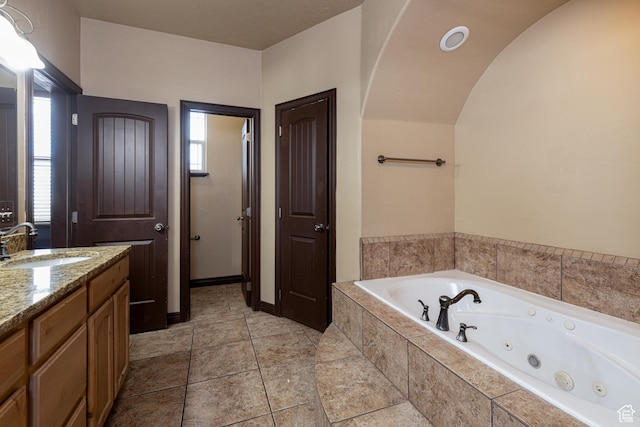 5095 N Ridgeview Cir, Enoch, UT 84721 - full bathroom with a tub with jets and vanity