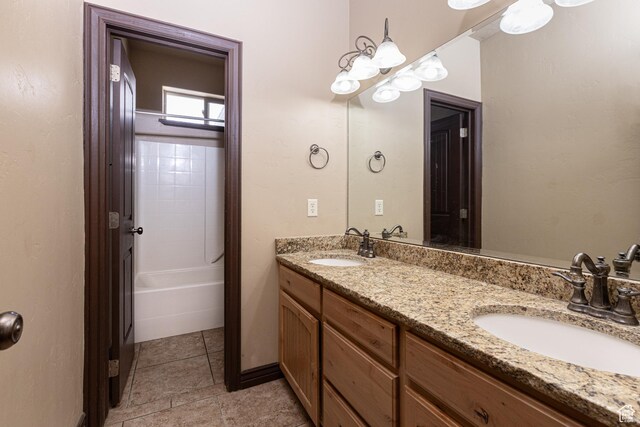 5095 N Ridgeview Cir, Enoch, UT 84721 - full bathroom featuring tile patterned flooring, a sink, and double vanity