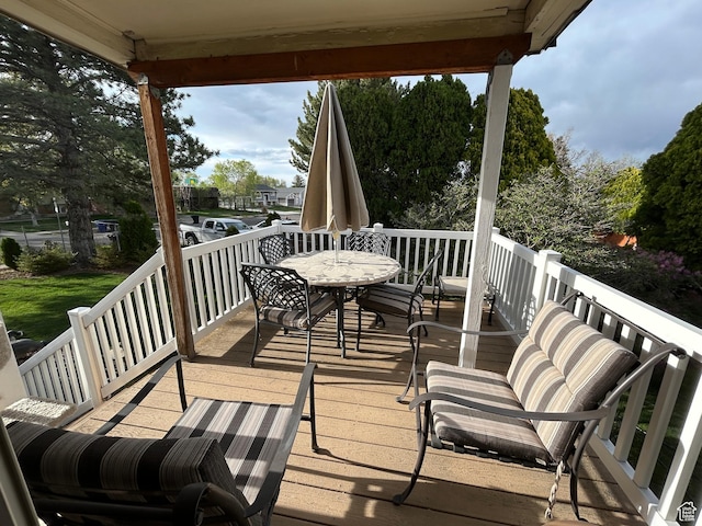 3748 W 5140 S, Taylorsville, UT 84129 - wooden terrace featuring outdoor dining space