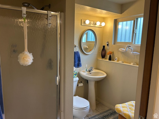 3748 W 5140 S, Taylorsville, UT 84129 - bathroom with tile patterned flooring, a shower stall, and toilet