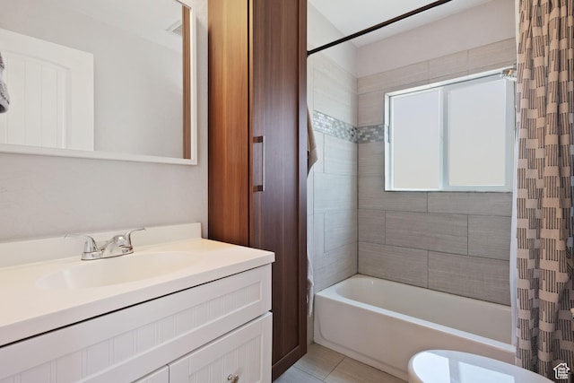 922 N Colorado St, Salt Lake City, UT 84116 - full bathroom featuring shower / tub combo, toilet, vanity, and tile patterned floors