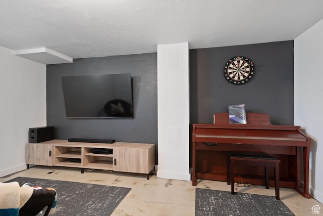 922 N Colorado St, Salt Lake City, UT 84116 - living area featuring concrete flooring, baseboards, and a textured ceiling