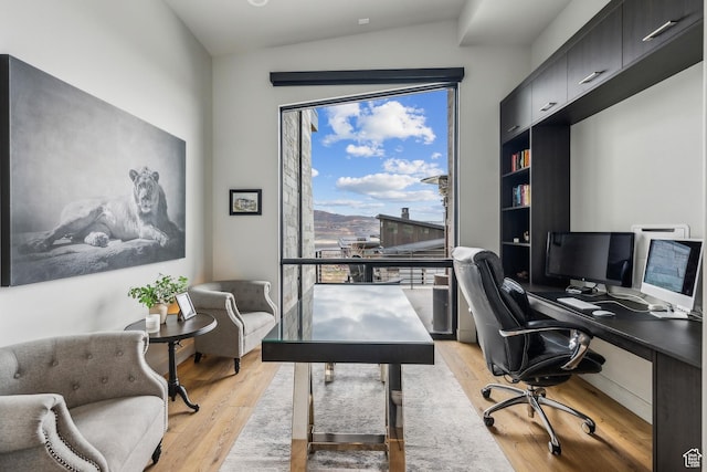 11431 N Ursa Cir Unit 56, Heber City, UT 84032 - office with vaulted ceiling and light wood-style flooring