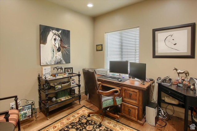 2630 E Riley Dr N, Eagle Mountain, UT 84005 - office featuring wood finished floors and recessed lighting