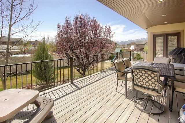 2630 E Riley Dr N, Eagle Mountain, UT 84005 - wooden deck with outdoor dining area