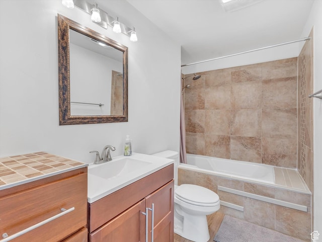 1055 N 1000 E, Mapleton, UT 84664 - bathroom with toilet, vanity, tiled shower / bath combo, and visible vents