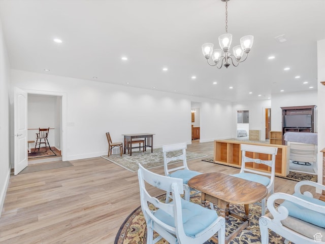 1055 N 1000 E, Mapleton, UT 84664 - dining area with baseboards, a notable chandelier, light wood finished floors, and recessed lighting