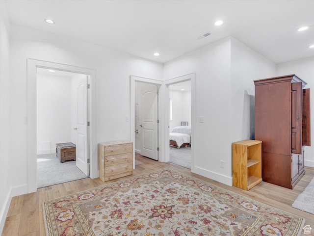 1055 N 1000 E, Mapleton, UT 84664 - unfurnished bedroom with baseboards, light wood-style flooring, visible vents, and recessed lighting
