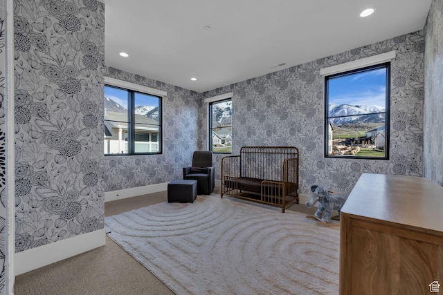 565 W Autumn Blaze, Woodland Hills, UT 84653 - living area featuring recessed lighting, wallpapered walls, and baseboards