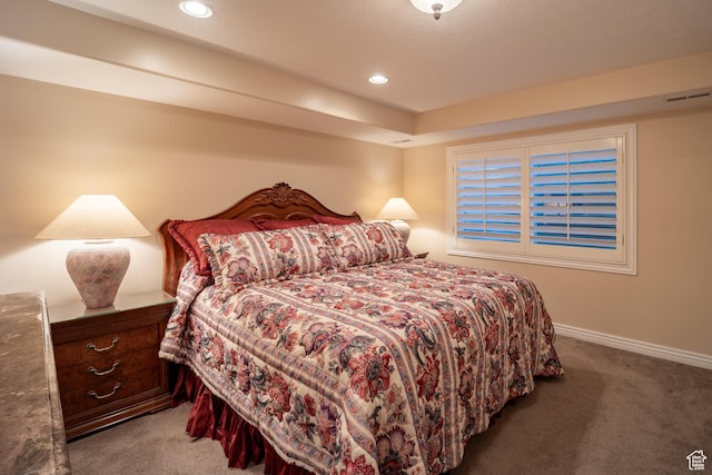 11855 S Cottage Side Way E, Draper, UT 84020 - bedroom featuring recessed lighting, visible vents, carpet flooring, and baseboards