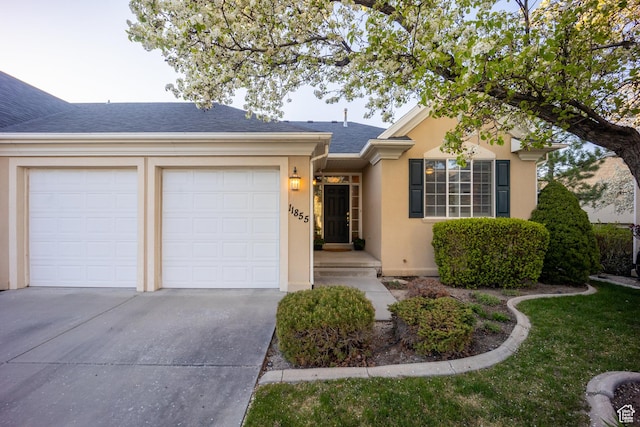 11855 S Cottage Side Way E, Draper, UT 84020 - single story home featuring stucco siding, an attached garage, a shingled roof, and concrete driveway