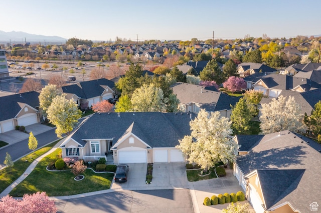 aerial view with a residential view