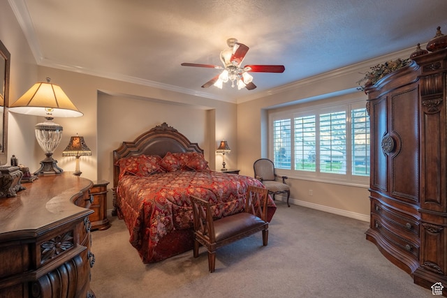 11855 S Cottage Side Way E, Draper, UT 84020 - bedroom featuring ceiling fan, carpet floors, ornamental molding, and baseboards