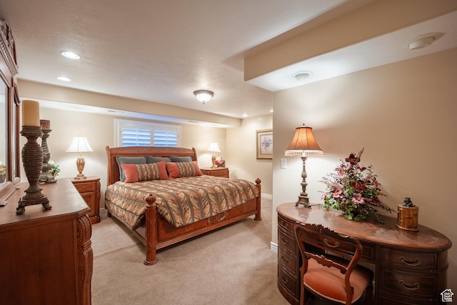 11855 S Cottage Side Way E, Draper, UT 84020 - bedroom with recessed lighting, baseboards, and light colored carpet