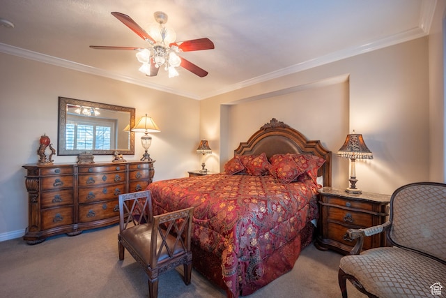 11855 S Cottage Side Way E, Draper, UT 84020 - carpeted bedroom with a ceiling fan, baseboards, and ornamental molding