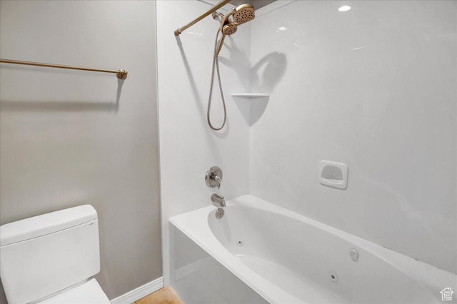 857 E Park School Rd, Draper, UT 84020 - bathroom featuring toilet, baseboards, and shower / tub combination