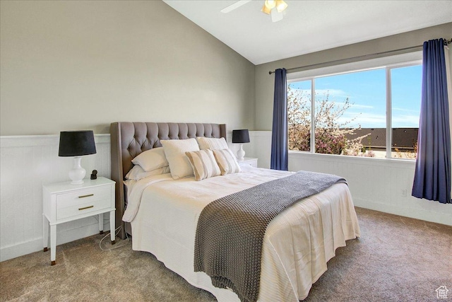 857 E Park School Rd, Draper, UT 84020 - bedroom featuring lofted ceiling, carpet, and ceiling fan
