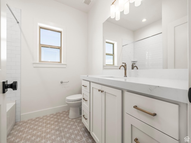 1554 S 920 E, Salem, UT 84653 - full bathroom with tile patterned floors, toilet, vanity, baseboards, and bathtub / shower combination