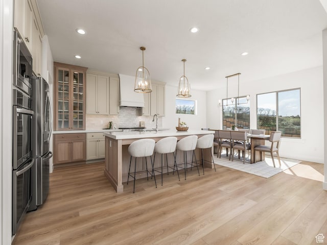 1554 S 920 E, Salem, UT 84653 - kitchen featuring light wood-type flooring, light countertops, and recessed lighting