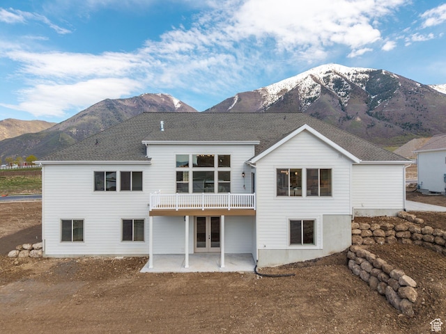 1554 S 920 E, Salem, UT 84653 - back of house featuring a deck with mountain view, a patio, and french doors