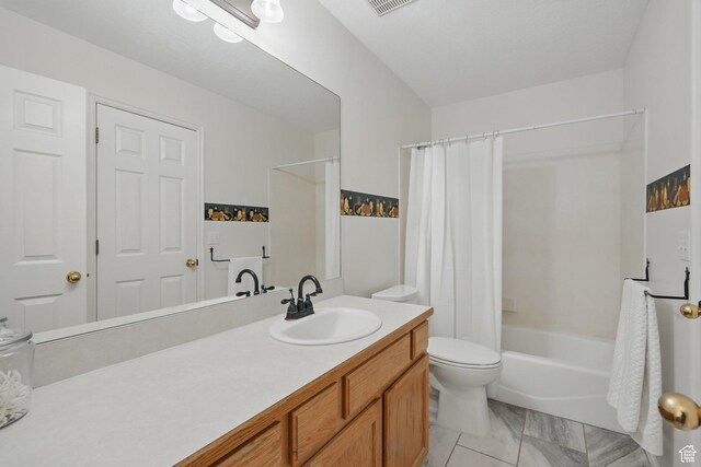 314 E 1000 N, Spanish Fork, UT 84660 - bathroom with visible vents, shower / bath combo, vanity, and toilet