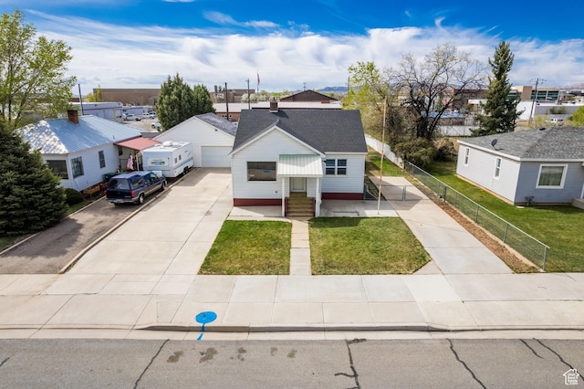 aerial view with a residential view