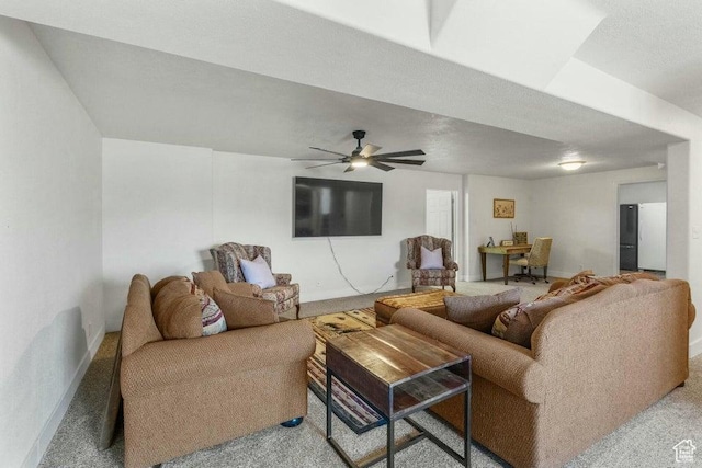 770 W Carter Dr, Pine Valley, UT 84781 - living room with carpet flooring, baseboards, and ceiling fan
