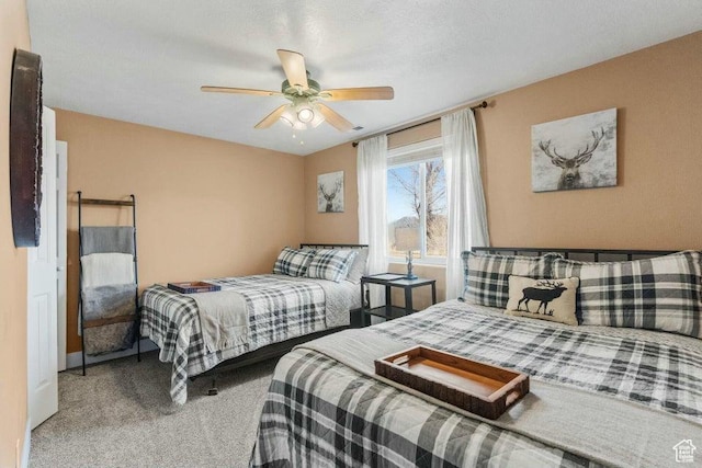 770 W Carter Dr, Pine Valley, UT 84781 - bedroom with carpet and ceiling fan