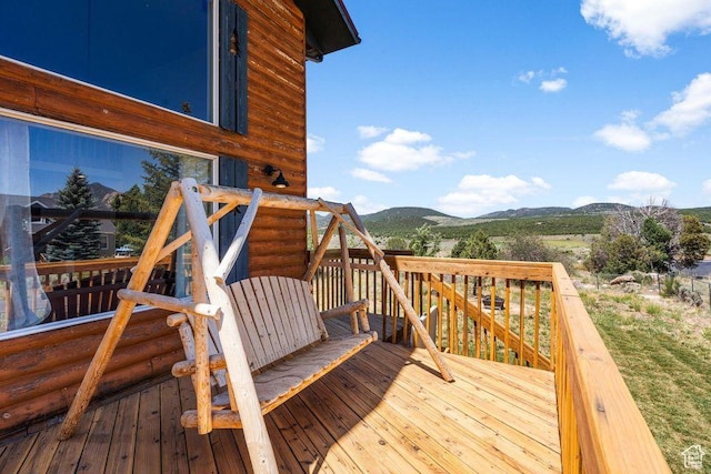 770 W Carter Dr, Pine Valley, UT 84781 - wooden deck with a mountain view