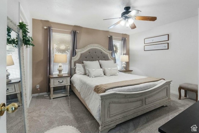770 W Carter Dr, Pine Valley, UT 84781 - carpeted bedroom featuring a ceiling fan and baseboards